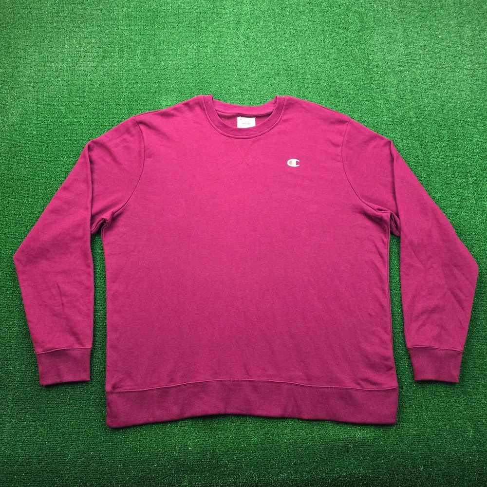 Champion Crewneck Sweatshirt Mens 2XL Red Burgundy Pullover Casual Comfortable